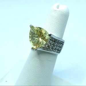 Brazilian Quartz and Topaz Sterling Silver Ring